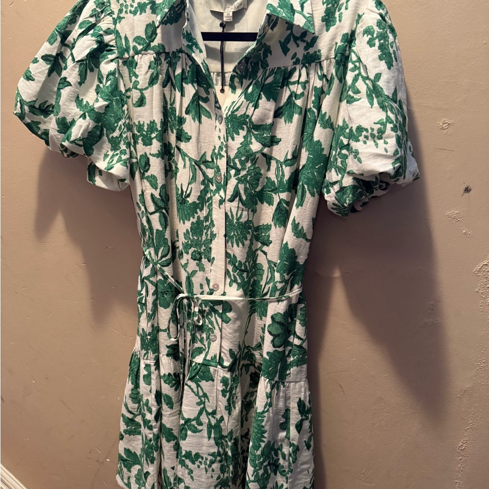 Pinch Green Leaf Print Dress